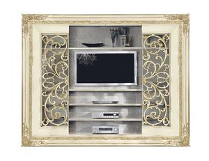 4047B, Sliding door bookcase with tv stand