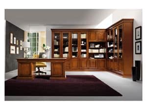Art.0742/L, Corner bookcase made of wood, classic style