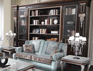 ART. 2940, Classic bookcase with silver finishes