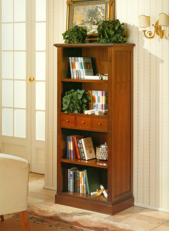 Art. 859, Classic bookcase with open shelves