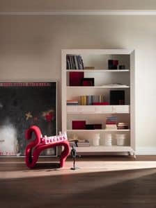 Art. CA413, Bookcase in classic style, with drawers, made of in precious wood
