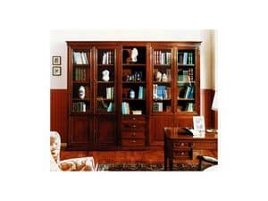 Classical modular bookcase, Modular bookcase, handmade, made in Italy