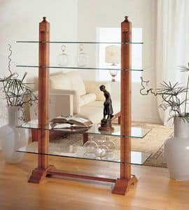 D216 Fiordiloto bookcase, Library inlaid in solid wood, for Living room