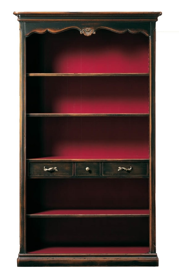 Grazia FA.0096, Provencal bookcase with three shelves and three drawers