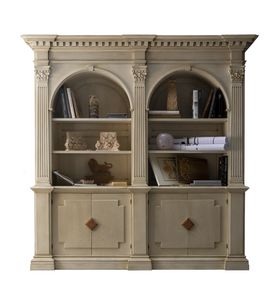 Montignoso ME.0129, Medici library with 2 doors with marble inserts, Corinthian capitals, small rooms retractable, in classically style