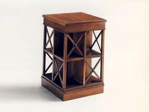 Stevenson, Classic bookcase in wood, swivel, in solid mahogany