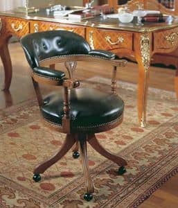 722, Chair with 4 wheel, classic luxury, for office