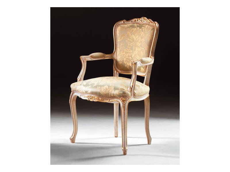 Art. 1440, Classic chair with wooden armrests, Louis XV Style