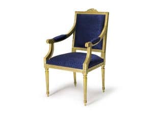 Art.442 armchair, Louis XVI style armchair, hand-carved wood