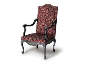 Art.452 armchair, Classic style armchair with tall backrest