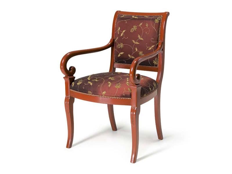 Art.467 armchair, Classic style armchair, padded seat and backrest