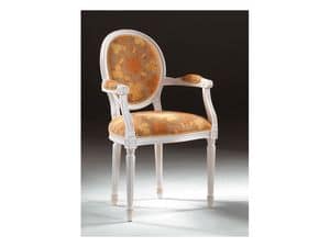 Art. 514/P, Chair with armrests, in luxurious style, padded armrests