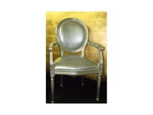 Art. 514/P Veronica, Chair with armrests, oval backrest, for entrance