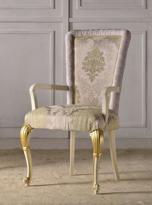 Art. 891/LP, Luxury dining chair with gold leaf decors