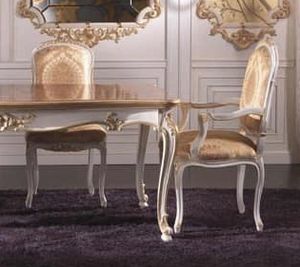 Art.937, Head of the table chair classic luxury, covered with silk