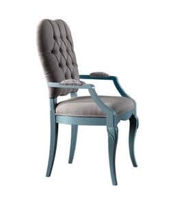 Art. AX111, Head of the table chair with padded armrests, classic