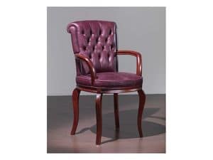 Bonn Chair with arms, Classic style chair, with armrests, for Hotel
