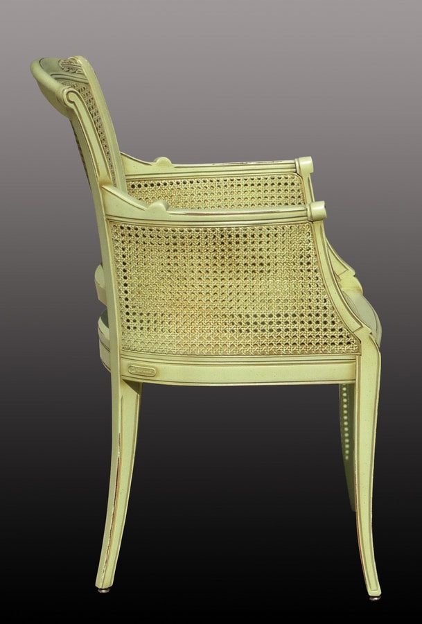 Isabella FA.0160, Cannè chair with padded seat, perfect for living rooms in classic luxury style