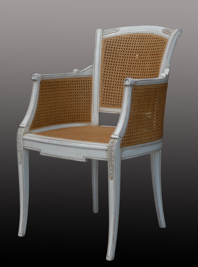 Isabella FA.0160, Cannè chair with padded seat, perfect for living rooms in classic luxury style