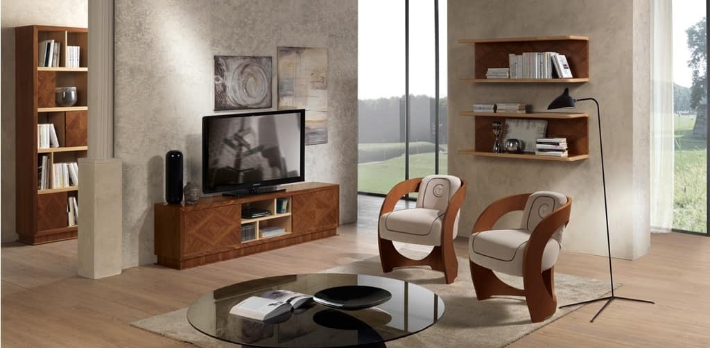 SE53 Mistralchair, Armchair in canaletto walnut, for classics living rooms