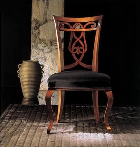 249S, Wooden chair with decorated back
