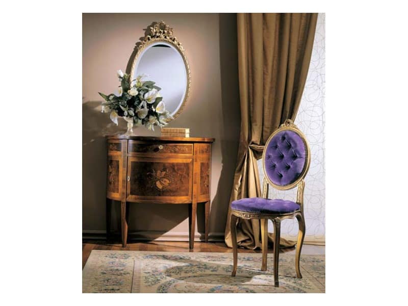 3290 CHAIR, Padded wooden chair, classic luxury style