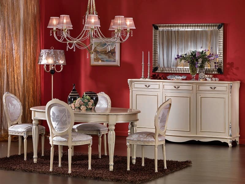 3440 CHAIR, Medallion chair, lacquered finishes, for dining room