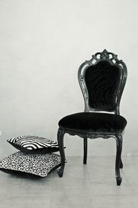 Black velvet, Classic style shiny black chair for dining room and restaurant