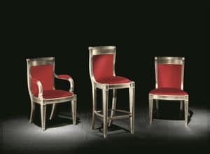 Eleganza fabric, Classic chair with armrests for hotels and dining rooms