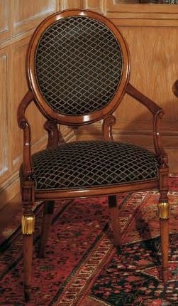 Art. 1113, Classic style chair for living rooms, oval backrest