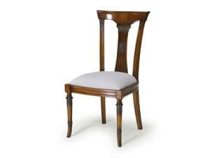 Art.186 chair, Dining chair, upholstered seat and backrest in wood