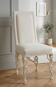 Art. 1873/S, Padded chair, with perforated and carved wooden legs
