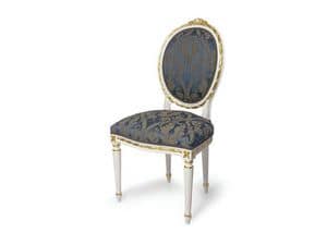 Art.439 chair, Upholstered chair with oval backrest, Louis XVI Style
