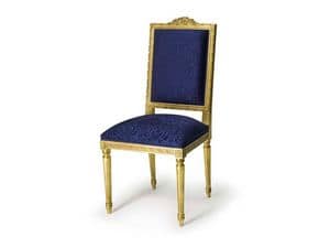 Art.441 chair, Padded chair made of beech wood, Louis XVI style