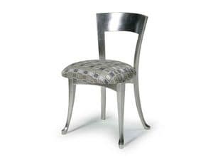 Art.446 chair, Wooden chair with padded seat, classic style