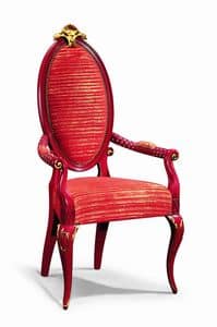 Art. 501p, Chair with armrests, lacquered, with gold leaf decorations