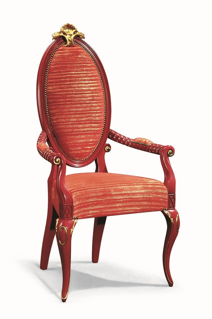 Art. 501p, Chair with armrests, lacquered, with gold leaf decorations