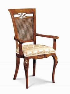 Art. 507p, Chair luxurious, with carvings and inlays and cane backrest