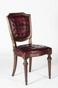 Art. 600/B, Luxury chair in calfskin, classic style