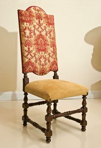 Art. 94/C chair, Classic style chair with high quality floral fabric