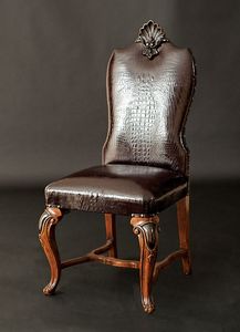 Art. 98/C chair, Leather chair, decorated with handmade carvings