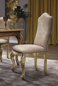 Art. SD 01052, Dining chair with gold leaf carved legs
