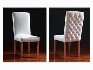 Aurora, Classic dining chair, with capitonné padding in the back side