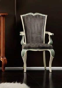 Bourbon Art. 94.7086, Padded chair head of the table with tapered legs