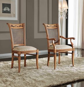 BS342S - Chair, Classic style chair with cane backrest