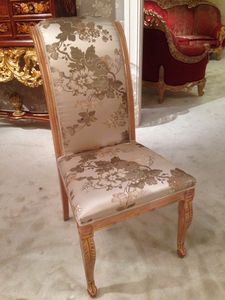 Chair 1265, Carved chair with floral covering