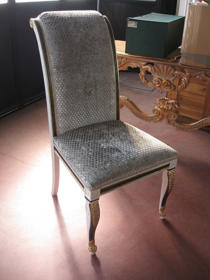 Chair 1265, Carved chair with floral covering