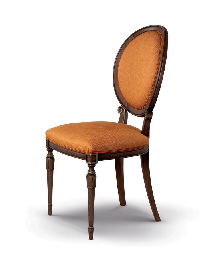 Chair 1376, Carved chair, with round backrest