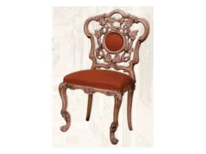 Chair art. Sari, Wooden chair with padded seat, Art Deco style