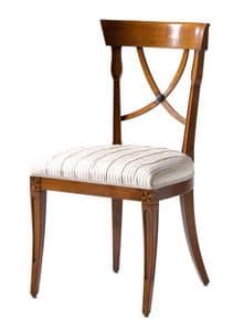 Fontainebleau VS.1237, Chair in cherry with upholstered seat, ideal for living rooms in classic luxury style